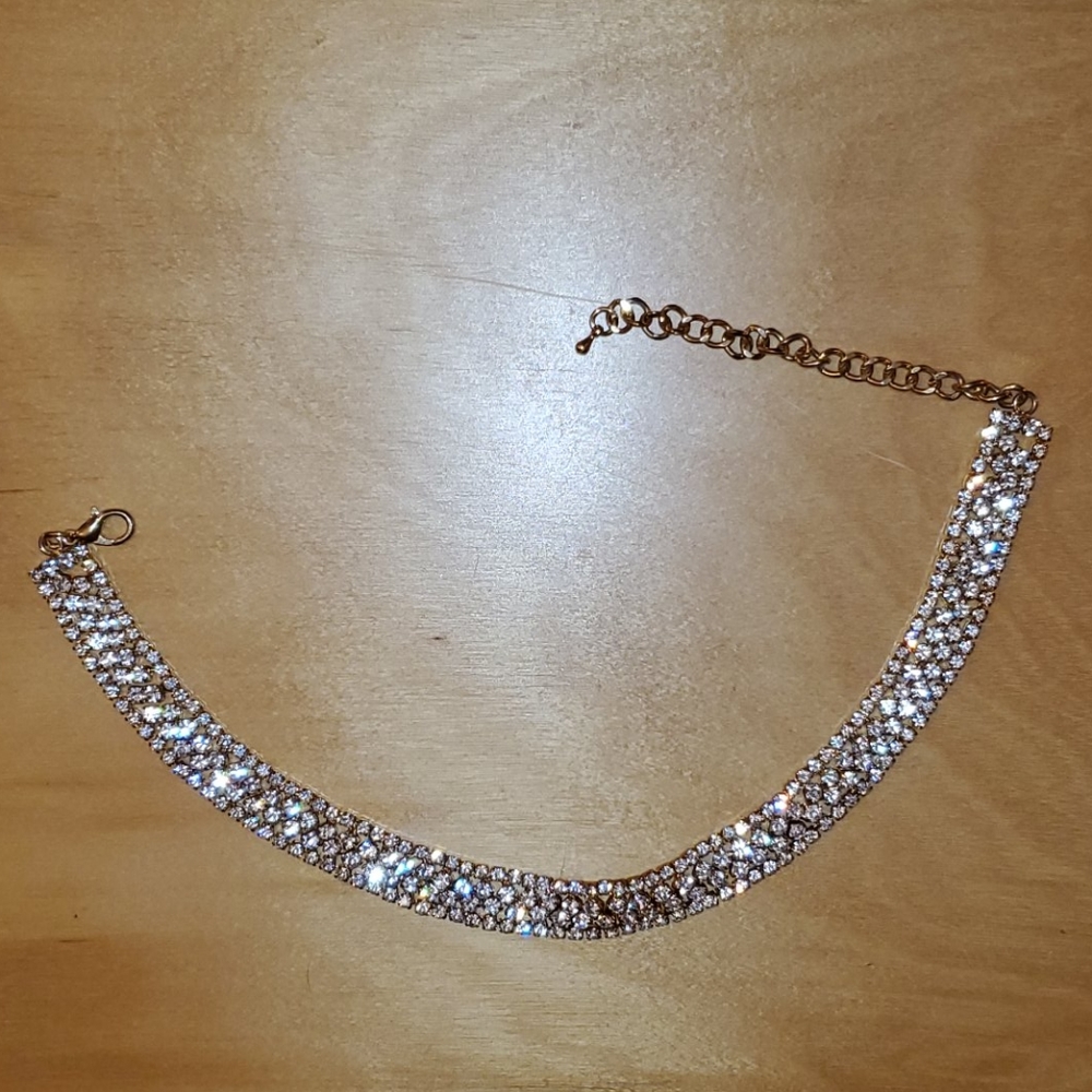 Fashion Nova rhinestone choker necklace